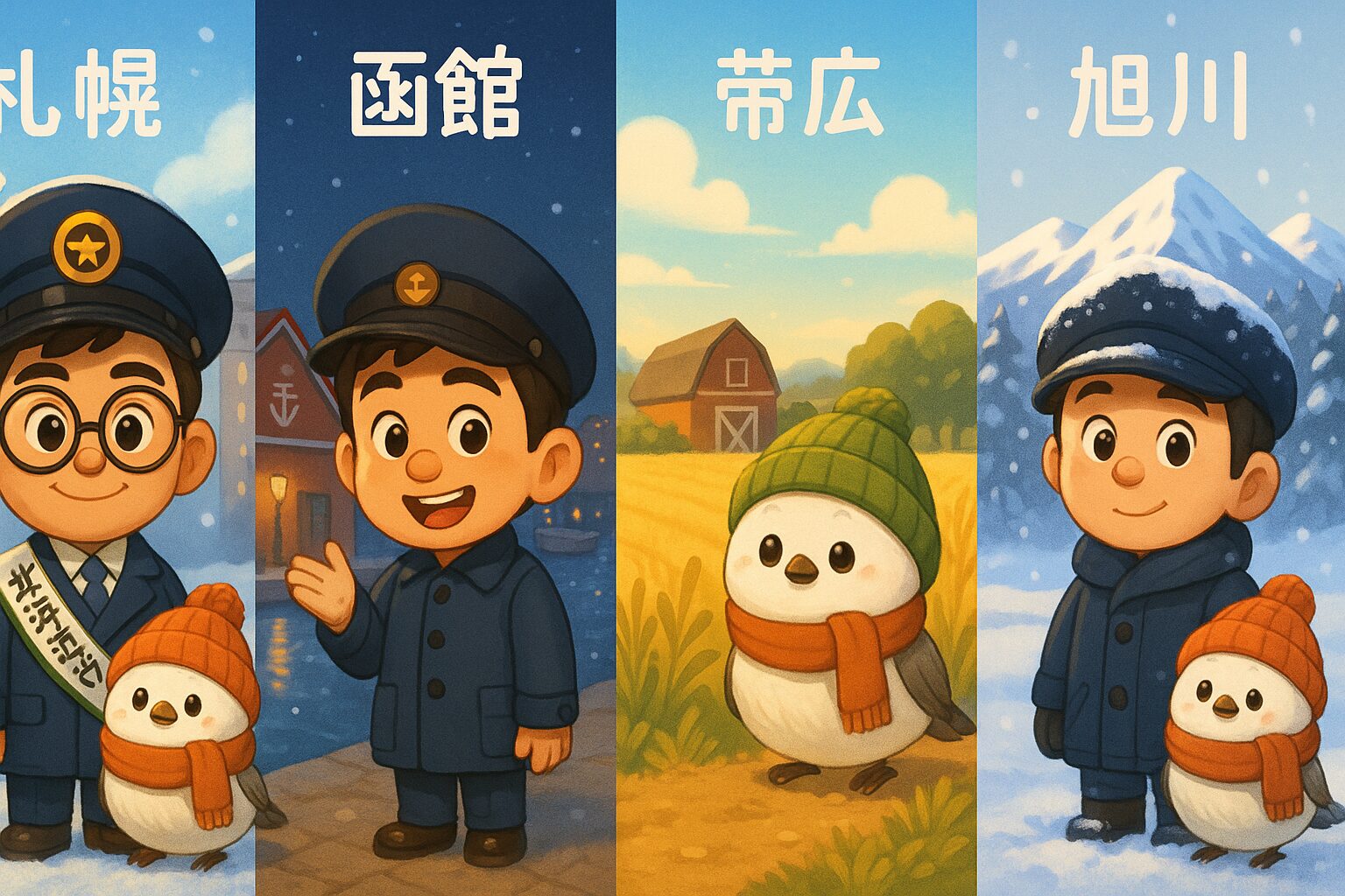 北海道比較（札幌・函館・帯広・旭川）