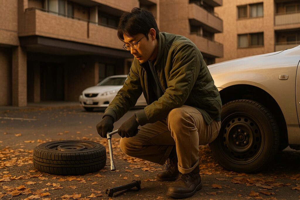 北海道冬のタイヤ交換